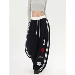 High Waist American Style Wide Leg Pants Women's Spring Autumn Loose BF Lazy Jazz Dance Straight Casual Sweatpants