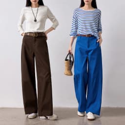 TOYOUTH Women's High Waist Curved Leg Trousers 2026 Autumn New Arrival Full Cotton Canvas Light Workwear Commuter Long Pants