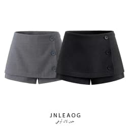 Fashionable Versatile JNLEAOG Autumn New Women's Suit A-Line Skirt Pants Split Design Polyester Fiber Short Pants