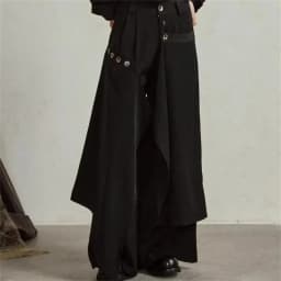 2025 Autumn New Fashion Button Irregular Skirt Pants and Wide Leg Pants Female Loose Casual All-Match Trousers Ladies Pants