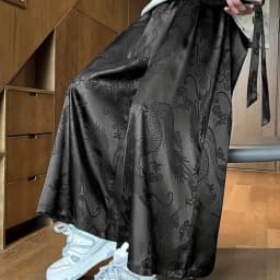 Spring Summer New Chinese Men's Jacquard Wide Leg Pants Women Loose Antique Han Hanfu Breathable Quick-drying Super Fairy Pants