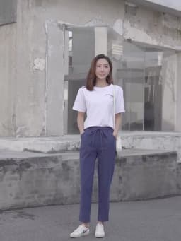 Women Pants Spring Autumn Ankle Length Casual Straight Pencil Solid Elastic Waist Harem Girls Pants Thin Cotton Linen Trousers