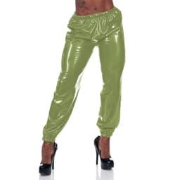 Office Lady High Waist PVC Leather Pants Women Casual Loose Bloomers Fashion Vinyl Patent Leather Stretch Trousers Clubwear 7XL