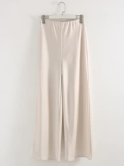 Women Straight Leg Satin Pants For Summer Elastic Waist Black Silk Trousers Luxury Office Wears For Ladies Wide Leg Pants Satin