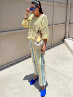 Women‘s Colorful Striped Pant New Summer Straight Multicolor Wide Leg Long Pants Casual Fashion Streetwear Female Outfit 2026