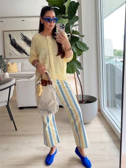 Women‘s Colorful Striped Pant New Summer Straight Multicolor Wide Leg Long Pants Casual Fashion Streetwear Female Outfit 2026