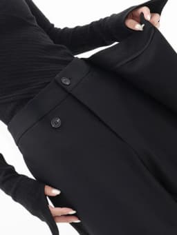HOUZHOU Women Wide Suit Pants High Waist Gothic Japanese Style Baggy Black Trousers Irregular Straight Pants Casual Streetwear