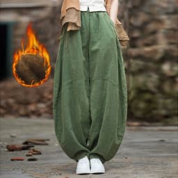Johnature Women Vintage Ramie Wide Leg Pants Solid Color Elastic Waist Trouser 2025 New Spring Patchwork Loose Women Pants