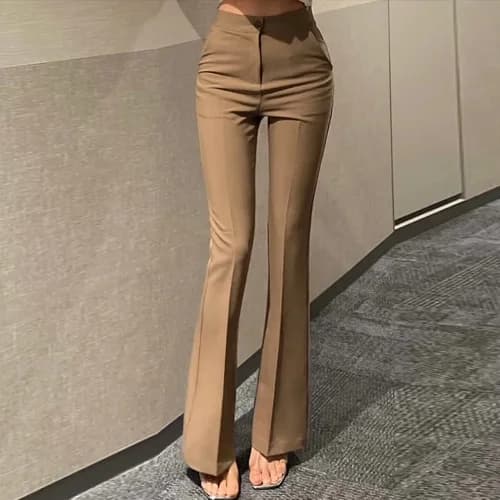 High Waist Flared Casual Pants Long Legs Effectively Slimming Versatile Micro Flare Loose Fit Trousers for Women