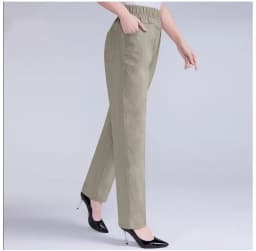 5XL New Long Pants Women High Waist Stretch Cotton Straight Trousers Women Loose Solid Work Office Ladies Pants