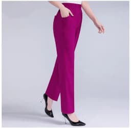 5XL New Long Pants Women High Waist Stretch Cotton Straight Trousers Women Loose Solid Work Office Ladies Pants