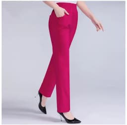 5XL New Long Pants Women High Waist Stretch Cotton Straight Trousers Women Loose Solid Work Office Ladies Pants