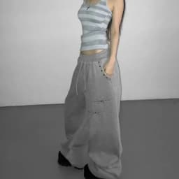 MEXZT Y2K Rivet Sweatpants Women Streetwear Fleece Black Baggy Joggers Harajuku Hip Hop Wide Leg Pants Fashion Casual Trousers