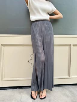 Miyake Pleated Mesh Spliced Casual Pants Women Korean Fashion Designer Elastic Waist Cropped Straight Wide Leg Pants