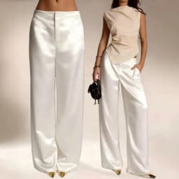 2026 Summer New Women Satin Wide Leg Pants Europe America Fashion High Waist Elegant Office Casual Trousers Y2k Streetwear Women