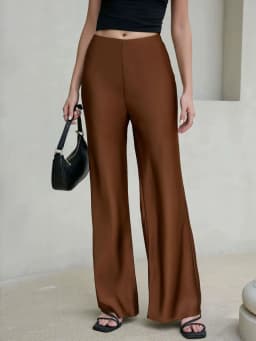 New In 2026 Women's Spring Summer Satin Pants Fashion Elegant High Waist Casual Straight Trousers