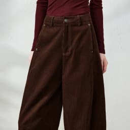 TOYOUTH Women's Casual Pants 2026 Autumn New Urban Nomad Style High Waist Maillard Color Block Curved Leg Trousers
