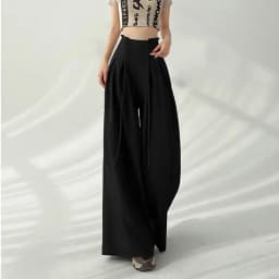 Streetwear Wide Leg Pants Women Korean Black High Waist Suit Pants Summer Fashion Elegant Lace Up Straight Trousers New