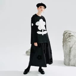 imakokoni 2025 autumn new original design pure cotton flowers black thigh pants culottes women 234234