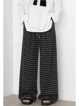 CHIC VEN Women Trousers Loose Casual Striped Wide Leg Pants Hanging Straight Casual Trousers Spring Autumn Women 2025