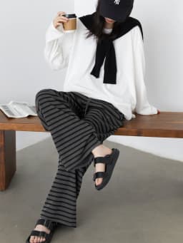 CHIC VEN Women Trousers Loose Casual Striped Wide Leg Pants Hanging Straight Casual Trousers Spring Autumn Women 2025