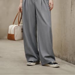 Maden 2026 New Vintage Old Money Grey Suit Pants Women Loose Wide Leg Pleated Straight Thin Draped Summer Formal Trousers Office