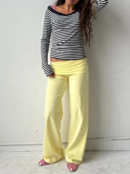 Womens Y2k Wide Leg Sweatpants for Women Fold Over Low Rise Flare Yoga Lounge Pants Back to School Clothes for Teen Girls ﻿