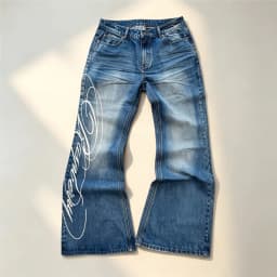 2026 Vintage Jeans Printed Jeans For Woman Straight Pant Y2k Pants Women's Clothing Street Wind Fashion Trendy All-match Casual