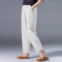 Cotton Linen Harem Pants Women Summer Nine Points Loose Thin Elastic Waist Wide Leg Pants Artistic Versatile Casual Pants
