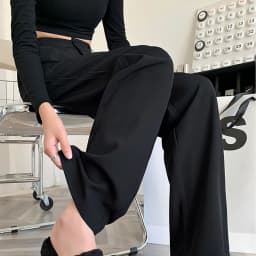 Spring Autumn Casual Loose Suit Pants Women Korean High Waist Office Wear Straight Pants Versatile Solid Floor Length Trousers