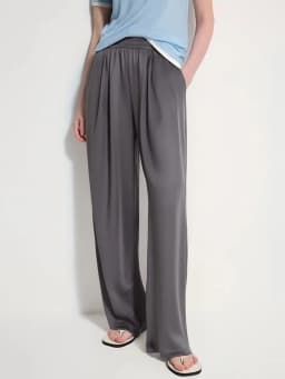 Luxury Wide Leg Satin Pants For Women Trousers With Pockets Black Women's Pants And Trousers Brown High Waist Baggy For Ladies