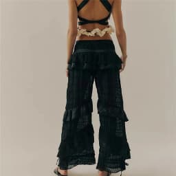Women Lace Trim FP Long Dupes Bloomers Pettipants Victorian Ruffle Pantaloons Cropped Bloomers Pants Lounge Pajama Bottoms