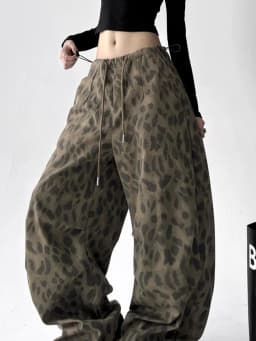 Leopard Y2K Wide Leg Pant Women Sexy Low Waist Loose Hip Hop American Trousers Spring Streetwear Vintage Bf Harajuku Casual Pant