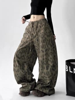 Leopard Y2K Wide Leg Pant Women Sexy Low Waist Loose Hip Hop American Trousers Spring Streetwear Vintage Bf Harajuku Casual Pant