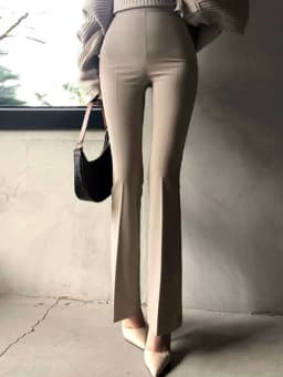 Fashionable Comfortable High Waist Flared Casual Pants Women's Trendy Commute Style Long Pants Polyester Viscose Spandex Blend