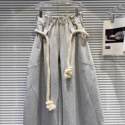 2026 New Women Personalized Woven Hemp Rope Belt Loose Wide-leg Casual Pants Bloomers