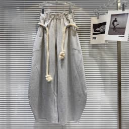 2026 New Women Personalized Woven Hemp Rope Belt Loose Wide-leg Casual Pants Bloomers