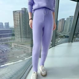 100% Mink Cashmere Knitted Feet Pants Women's Elastic Waist Slim Trousers Warm Joker Radish Pants 2025 Autumn New Thick Leggings
