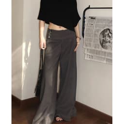 MEXZT Faux Woolen Wide Leg Pants Women Fashion Streetwear Bagyy Black Pants Winter Korean Low Waist Design Straight Trousers New