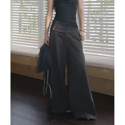 MEXZT Faux Woolen Wide Leg Pants Women Fashion Streetwear Bagyy Black Pants Winter Korean Low Waist Design Straight Trousers New