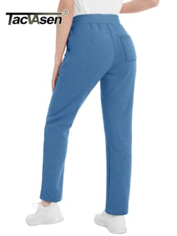 TACVASEN Sherpa Fleece Sweatpants Women's Thermal Warm Winter Trousers Elastic Waist Drawstring Yoga Gym Jogger Female Pants