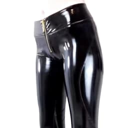 Women's Wet Look Club Stage Trousers PVC Shiny PU Leather Pencil Pants Sexy Ankle-Length Latex Ammonia Glossy Patent Leggings