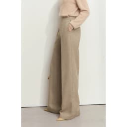 AMII Minimalist Women's Commuter Style Casual Pants 2024 Winter Female Classic High Waist Woolen Loose Wide-leg Pant 12424049