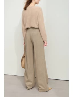 AMII Minimalist Women's Commuter Style Casual Pants 2024 Winter Female Classic High Waist Woolen Loose Wide-leg Pant 12424049