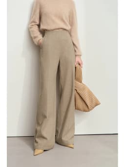 AMII Minimalist Women's Commuter Style Casual Pants 2024 Winter Female Classic High Waist Woolen Loose Wide-leg Pant 12424049