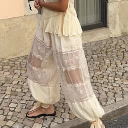 Cottage Bloomer Pants Women Lace Ruffles Pettipants Y2k Vintage Victorian Pantaloons Pants Fairycore Under Dress Slips Bottoms