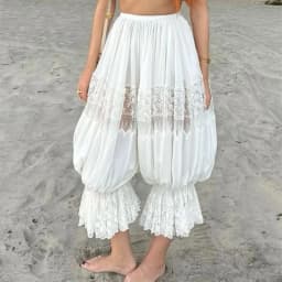 Cottage Bloomer Pants Women Lace Ruffles Pettipants Y2k Vintage Victorian Pantaloons Pants Fairycore Under Dress Slips Bottoms