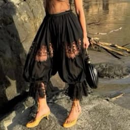 Cottage Bloomer Pants Women Lace Ruffles Pettipants Y2k Vintage Victorian Pantaloons Pants Fairycore Under Dress Slips Bottoms