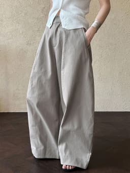 [LANMREM] American Style Vintage Wide Leg Pants For Women High Waist Solid Color Minimalism Casual Trousers 26Z1707