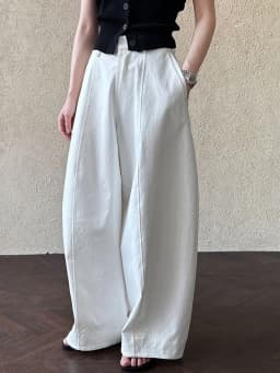 [LANMREM] American Style Vintage Wide Leg Pants For Women High Waist Solid Color Minimalism Casual Trousers 26Z1707